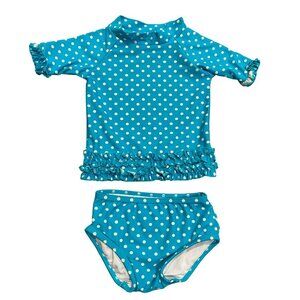 Ruffle Butts 2 piece Baby Girl's Swimsuit Rash Guard Set